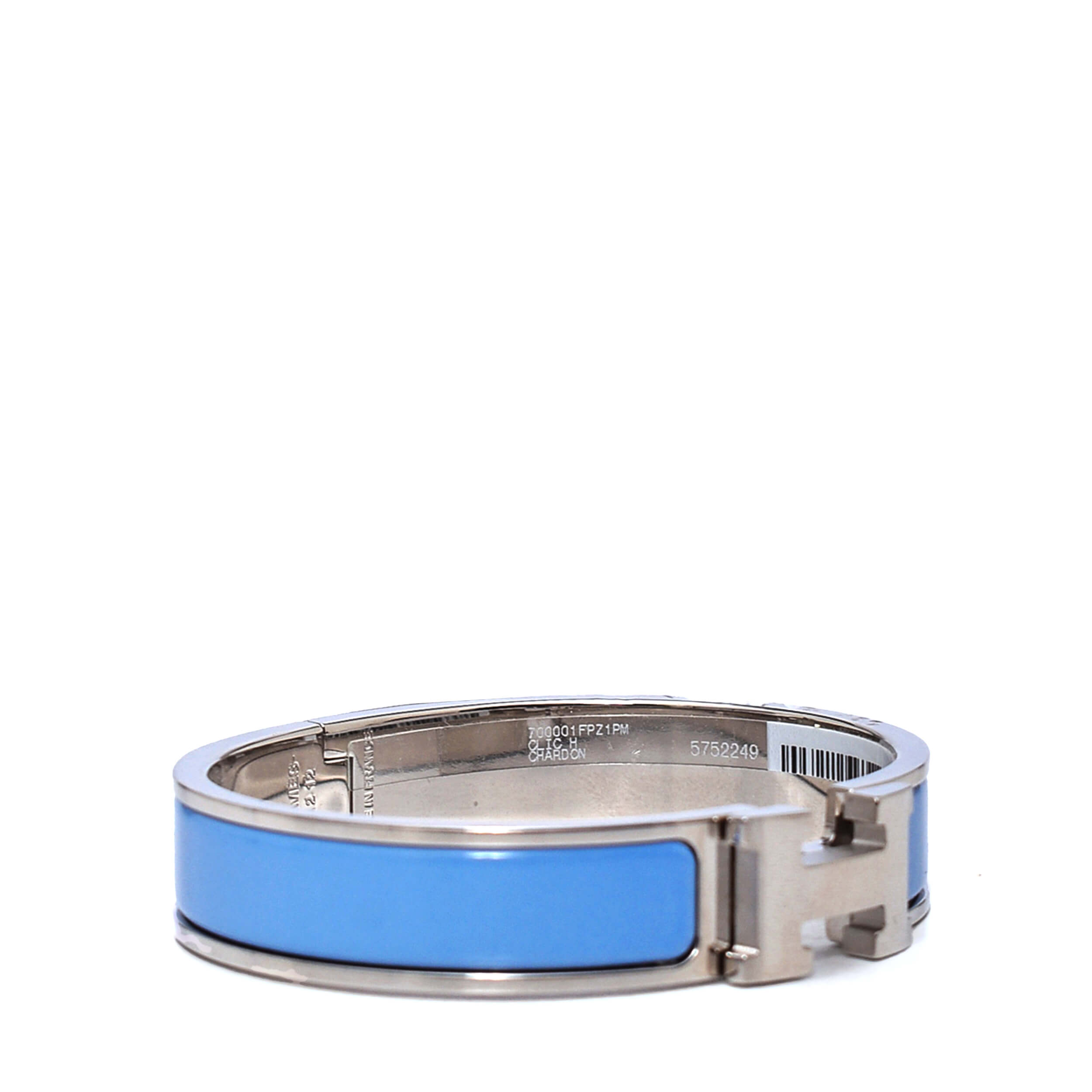 Hermes - Blue Hydra Enamel Clic H Bracelet 